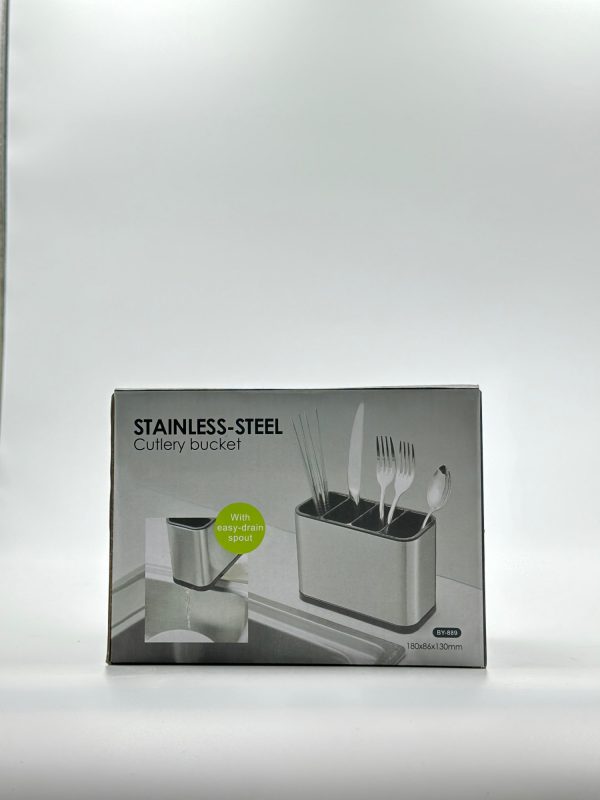 Stainless Steel Cutlery Bucket