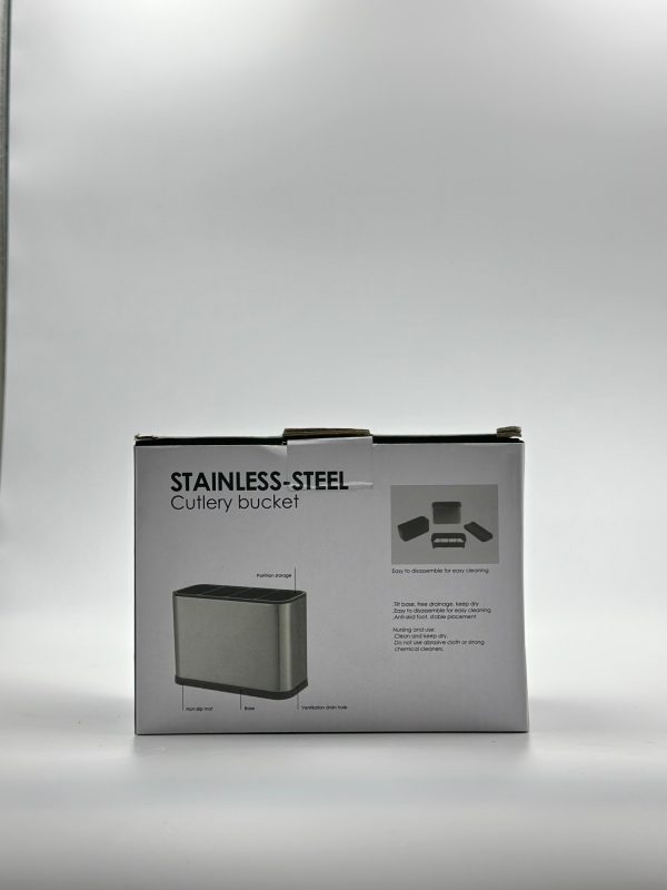 Stainless Steel Cutlery Bucket - Image 3