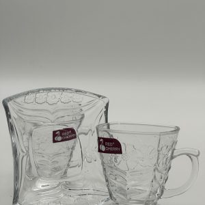 Transparent Cylindrical Glass Cup Set – 6 PCS for Tea & Coffee