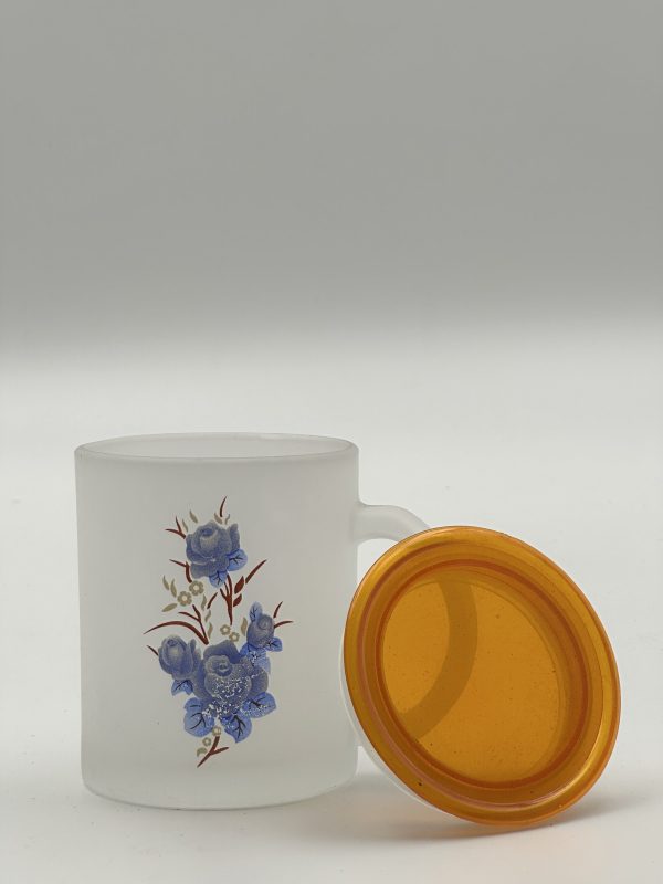 Frosted Glass Mug with Lid