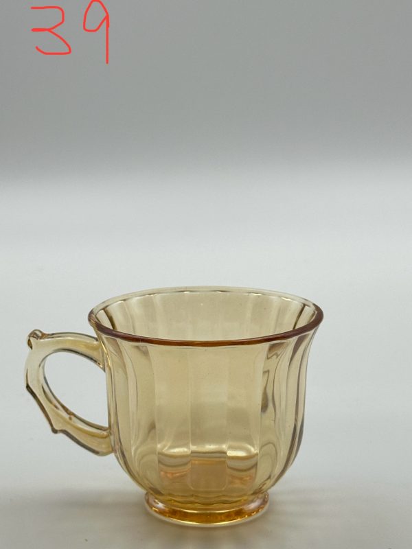 Amber Glass Tea Cup & Saucer Set (12-Piece) - Image 3