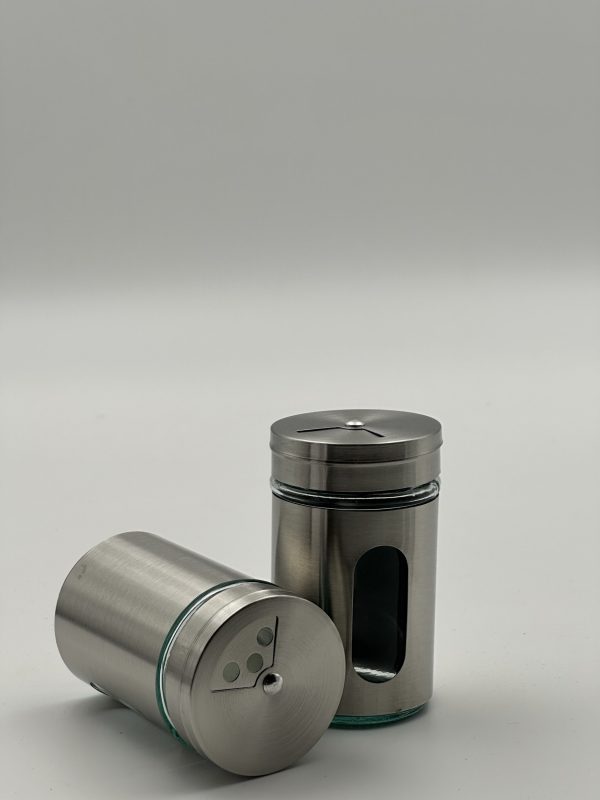 Stainless Steel Salt & Pepper Shaker Set with Stand