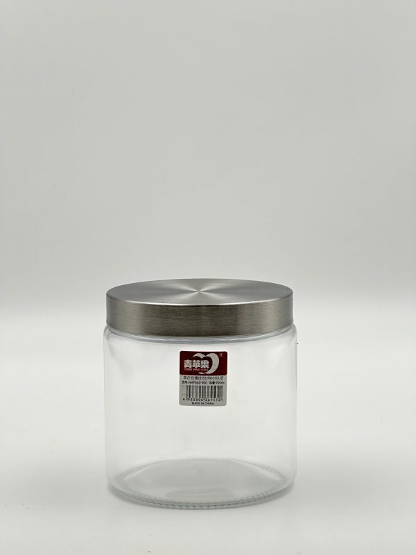 Ginger King Clear Glass Storage Jar with Stainless Steel Lid - 900ml