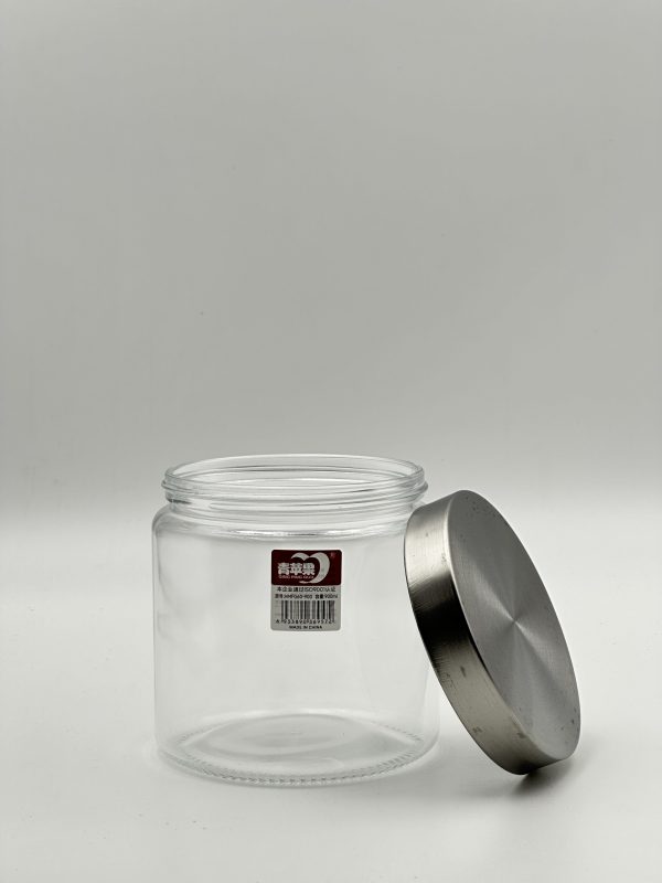 Ginger King Clear Glass Storage Jar with Stainless Steel Lid - 900ml - Image 2