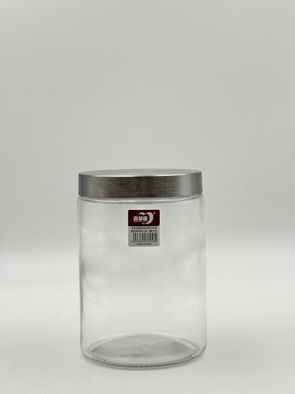 Ginger King Clear Glass Storage Jar with Stainless Steel Lid - 1250ml