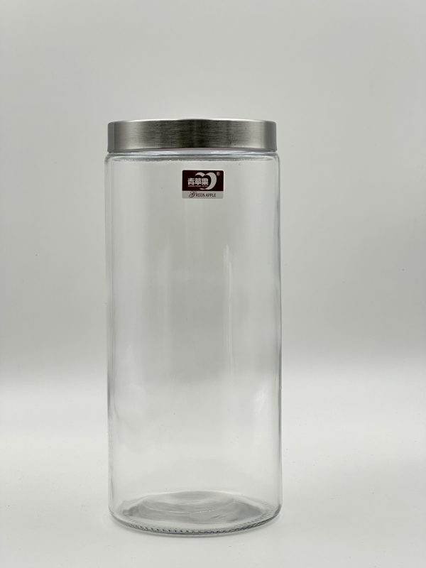 Ginger King Clear Glass Storage Jar with Stainless Steel Lid - 1250ml