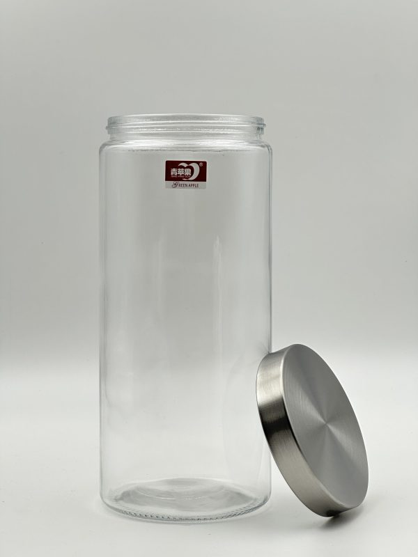 Ginger King Clear Glass Storage Jar with Stainless Steel Lid - 1250ml - Image 2