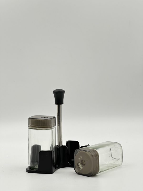 Condiment Set with Glass Jars and Dispenser Stand - Image 2