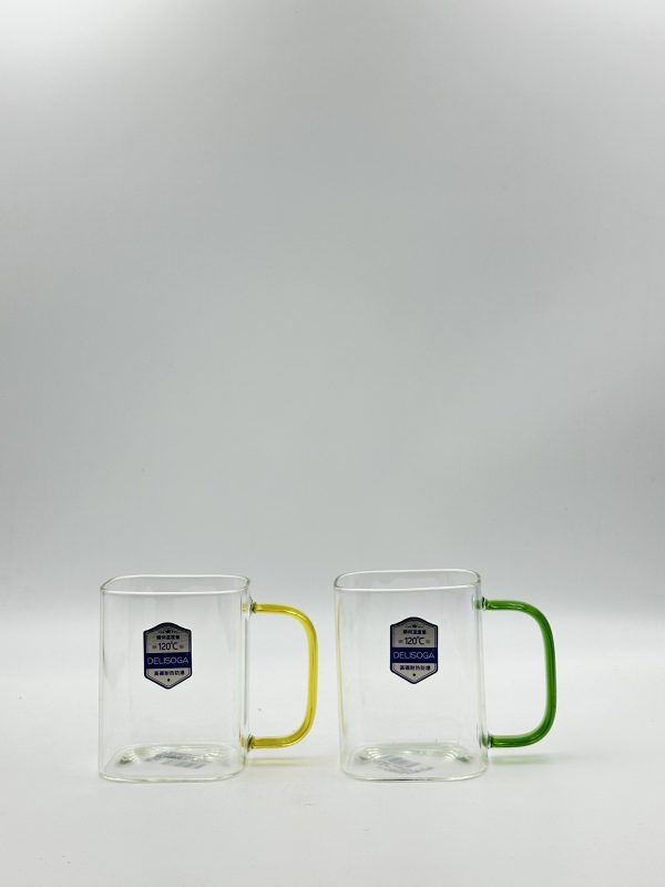 Delisoga Transparent Square Glass Mug Set (2 PCS) - Image 2