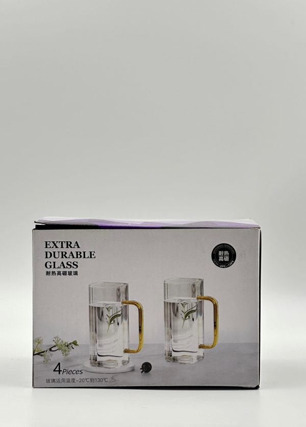 Extra Durable Borosilicate Glass Mug Set (4 PCS) - Image 3