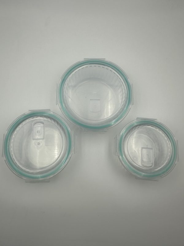 Round Glass Food Storage Container Set with Airtight Lids (3-Piece) - Image 2