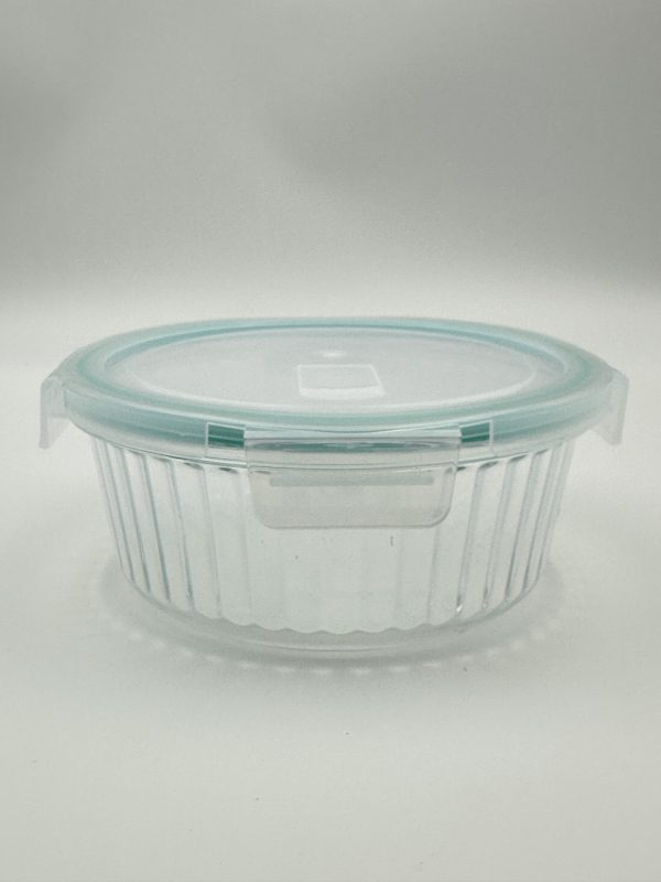 Round Glass Food Storage Container Set with Airtight Lids (3-Piece) - Image 3