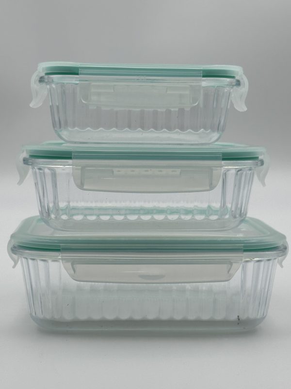 Glass Food Storage Container Set with Airtight Lid