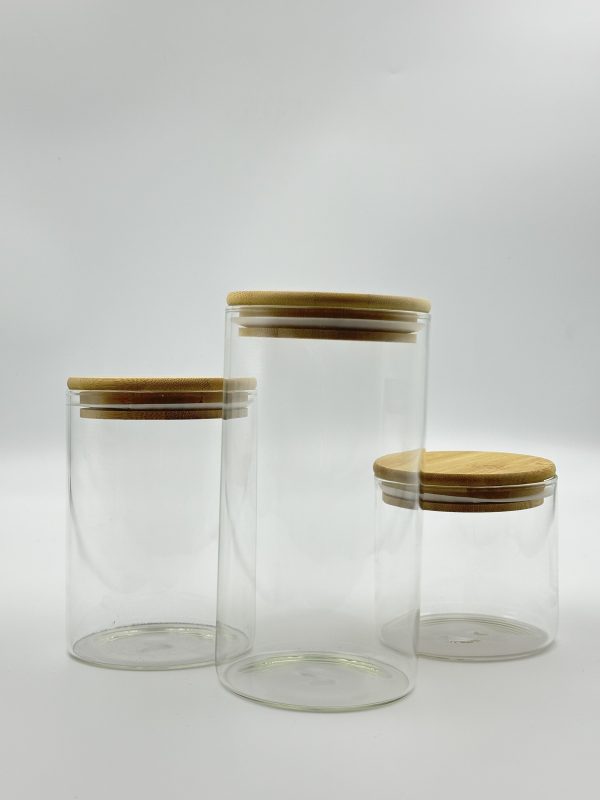 Glass Storage Jar Set with Bamboo Lid