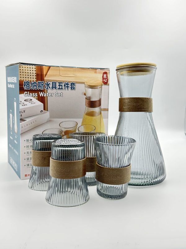 Elegant Glass Water Set with Carafe & Tumblers - Image 5