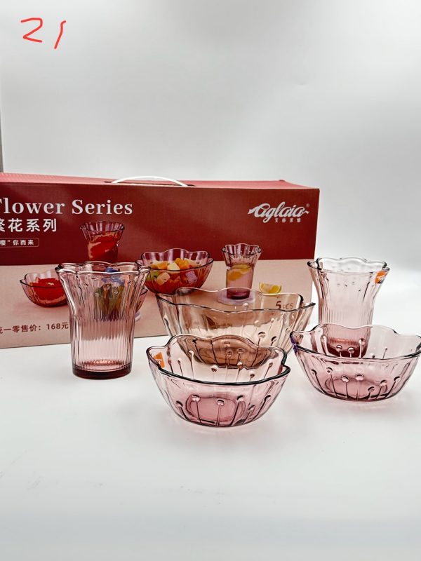 Aglaia Flower Series Glass Bowl Set - Image 2