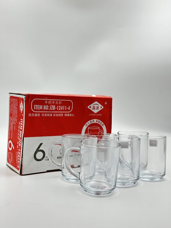 Crystal Clear Glass Mug Set (6 Pcs) - Image 2