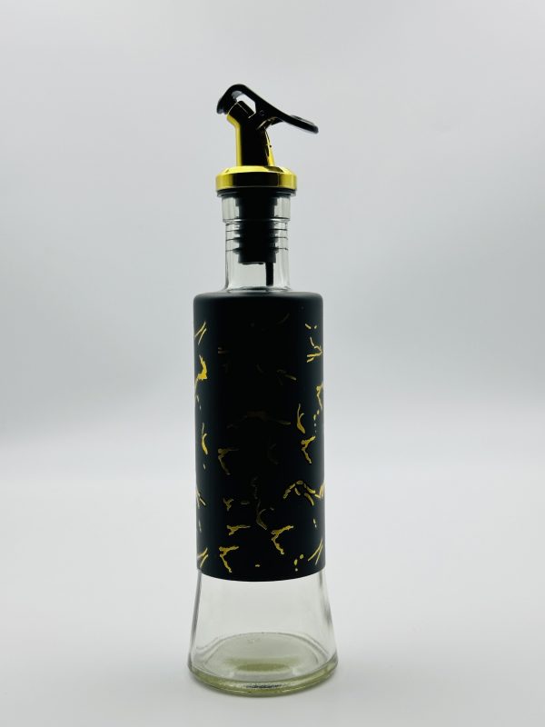 Glass Olive Oil Dispenser Bottle with Automatic Pour Spout / Decorative Sleeve