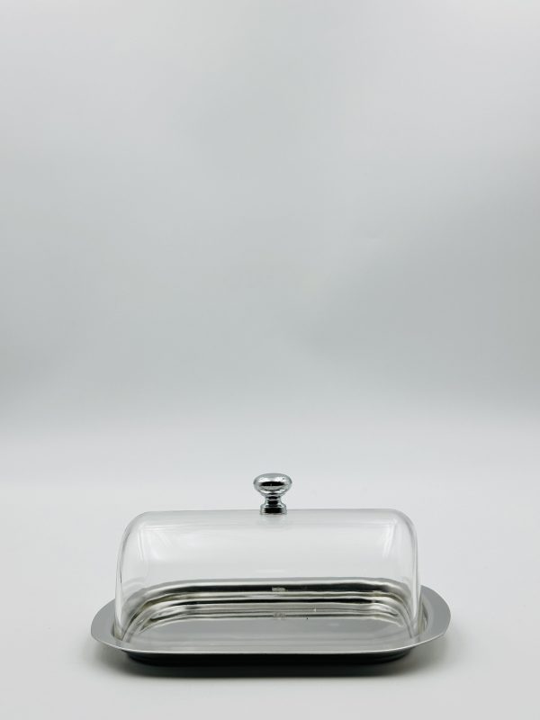 Stainless Steel Butter Dish with Transparent Dome Lid / Elegant Food Storage - Image 2