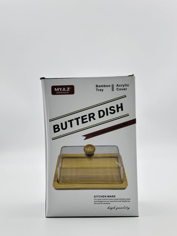 Bamboo Butter Dish with Acrylic Cover - Image 3