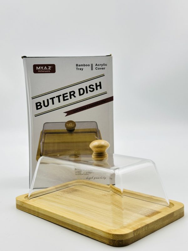 Bamboo Butter Dish with Acrylic Cover