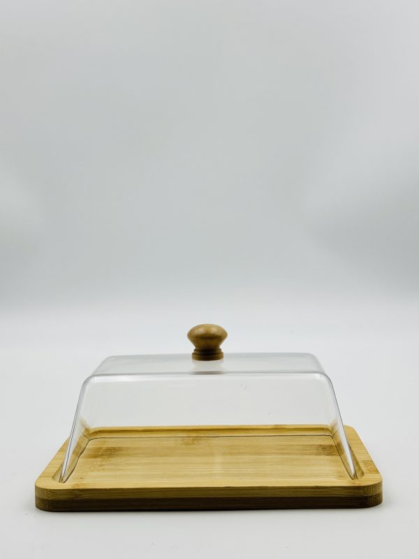 Bamboo Butter Dish with Acrylic Cover - Image 2