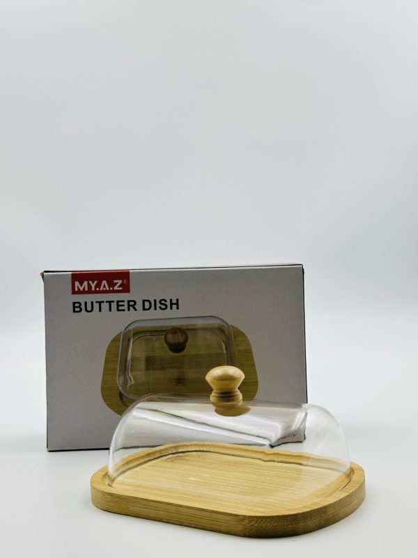 Bamboo Butter Dish with Acrylic Cover - Image 2