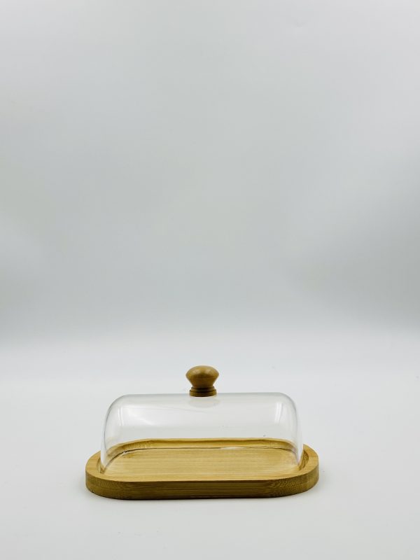 Bamboo Butter Dish with Acrylic Cover - Image 3