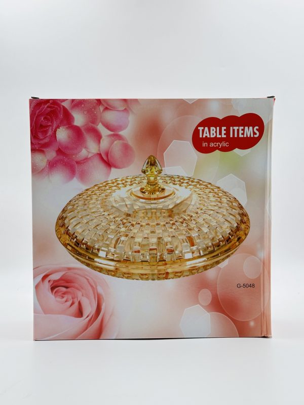 Round Acrylic Dry Fruit & Snack Serving Tray with Lid