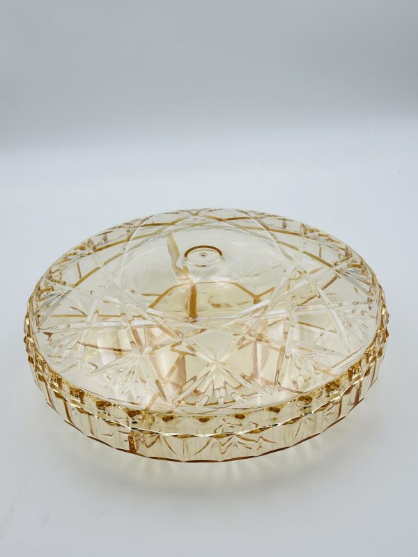 Round Acrylic Dry Fruit & Snack Serving Tray with Lid - Image 3