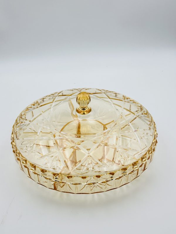 Round Acrylic Dry Fruit & Snack Serving Tray with Lid - Image 4