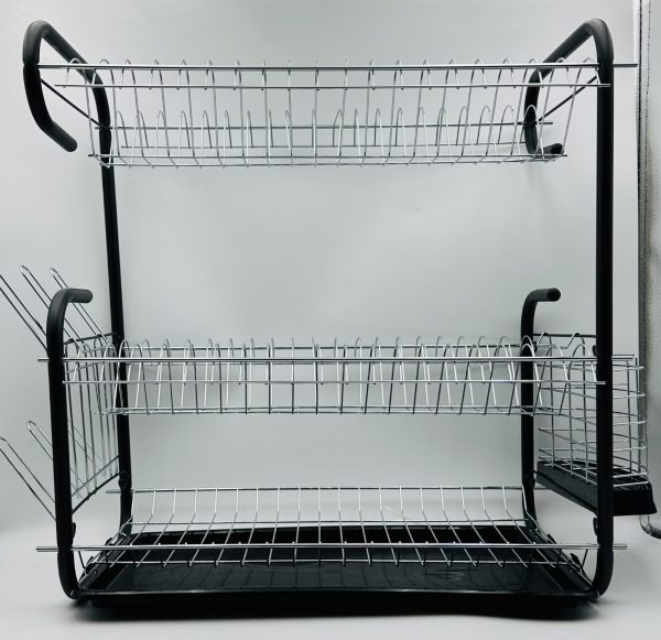 3-Tier Chrome-Plated Dish Rack