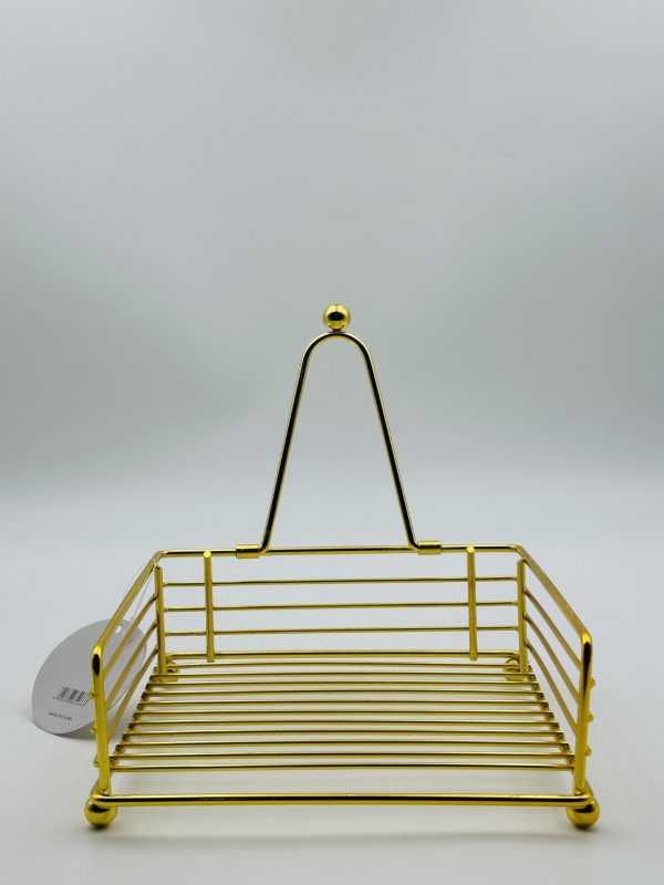 Gold-Plated Napkin Holder with Handle - Image 3