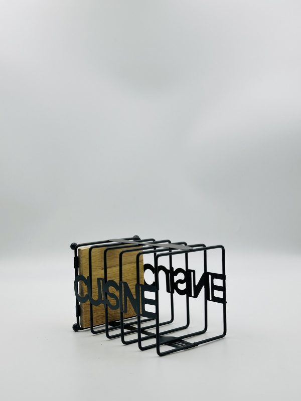 Cuisine Metal & Wood Napkin Holder - Image 2