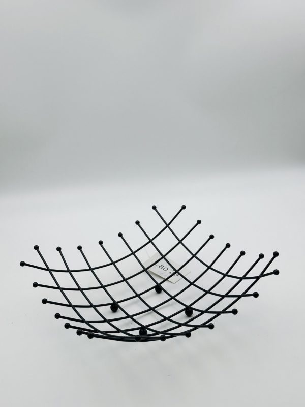 Geometric Grid Metal Fruit Basket - Image 2