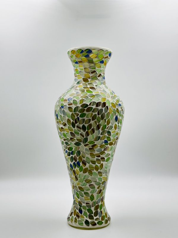 Mosaic Leaf Pattern Vase - Image 4