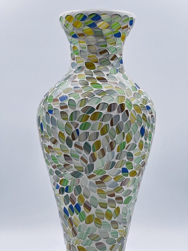 Mosaic Leaf Pattern Vase - Image 2