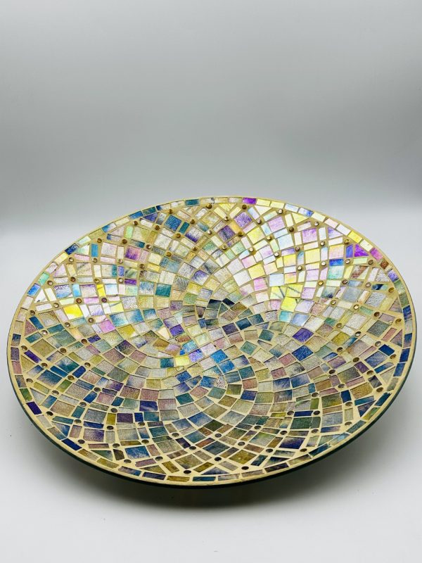 Lridescent Mosaic Decorative Plate – Handcrafted Artistic Bowl - Image 3