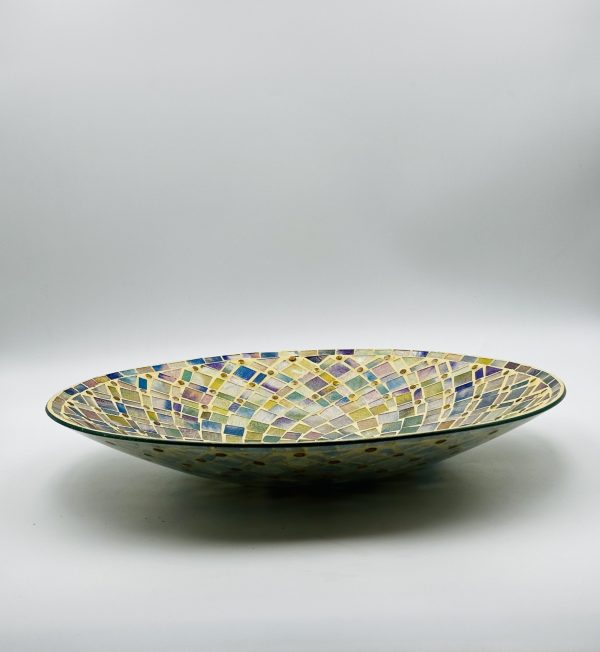 Lridescent Mosaic Decorative Plate – Handcrafted Artistic Bowl - Image 2