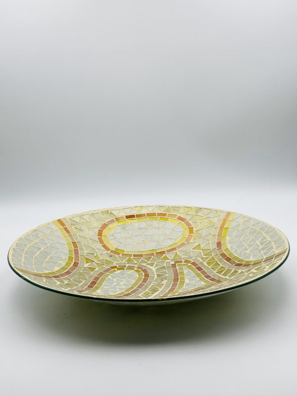 Golden Glow Mosaic Decorative Plate – Handcrafted Artisan Dish