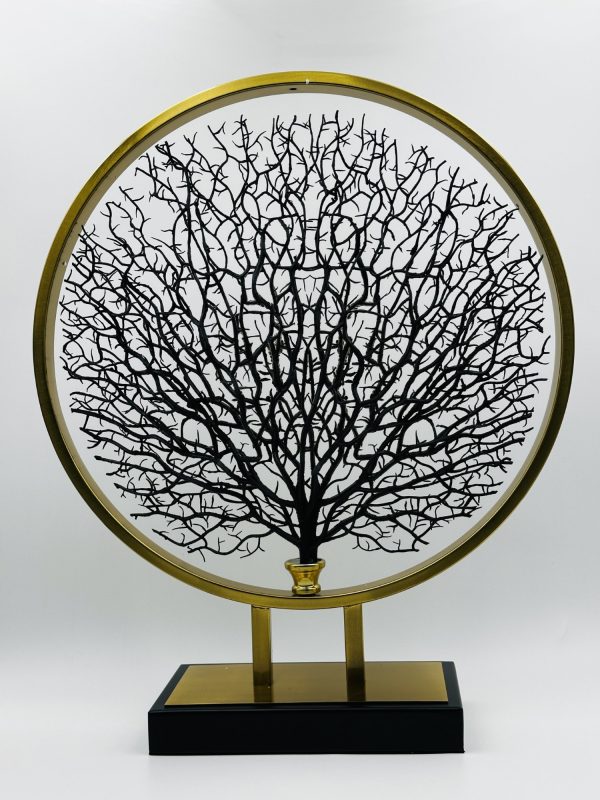 Golden Circular Tree Sculpture – Elegant Metal Art Décor - Image 3