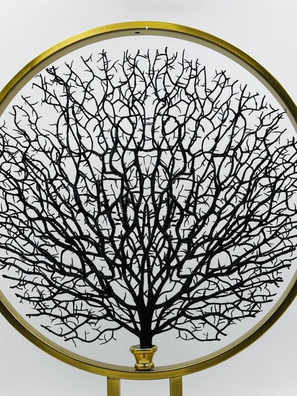 Golden Circular Tree Sculpture – Elegant Metal Art Décor - Image 2