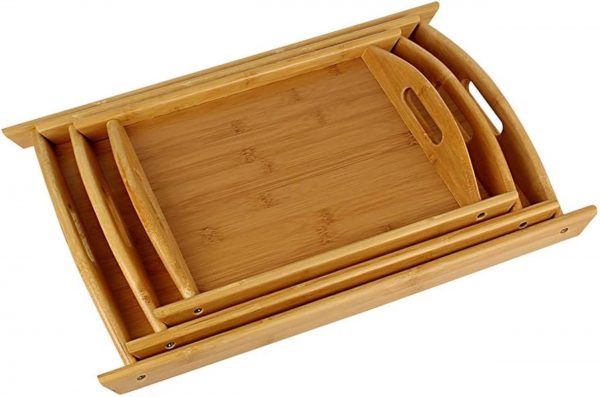 Bamboo Wood Tray Set - Image 2