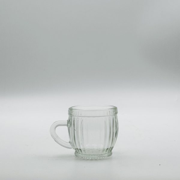 Vintage Ribbed Glass Cup Set – 6 PCS for Tea & Coffee - Image 2