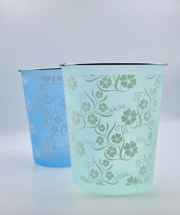 Floral Printed Plastic Waste Bin