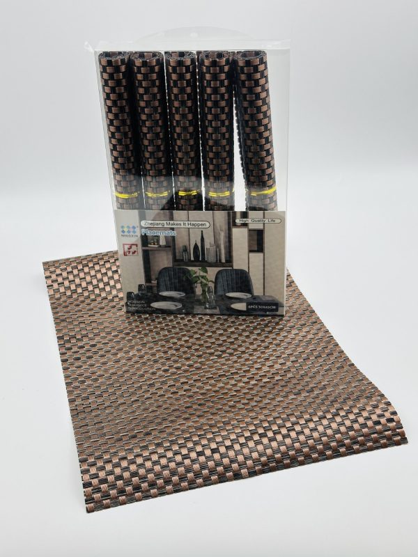 Bronze Weave Placemats Set (6 Pcs)