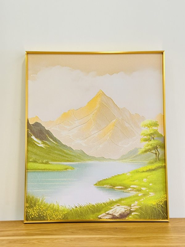 Majestic Mountain Serenity – Golden Landscape Canvas