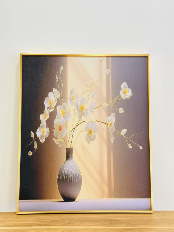 Golden Glow Floral Vase Wall Art