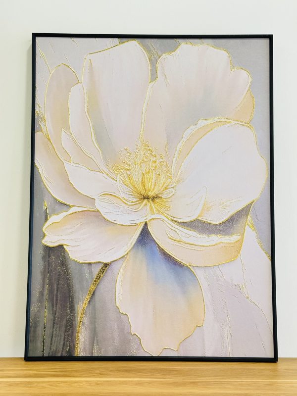 Golden Elegance Bloom Wall Art