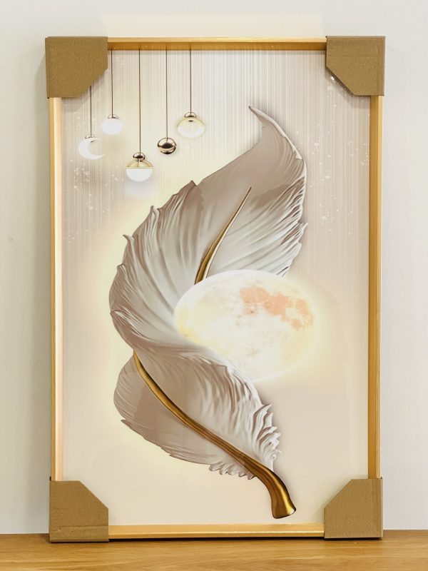 Celestial Feather Glow Wall Art